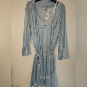 Body Touch Sky Blue Nightgown &  Robe